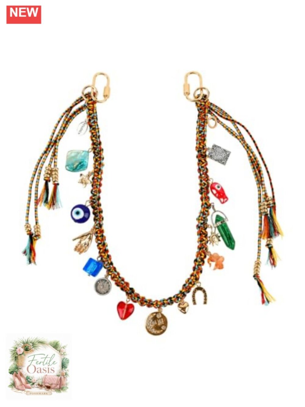 Handmade Beaded Rope Purse Chain Extender 2-in-1 Bag Charm Bag Decor